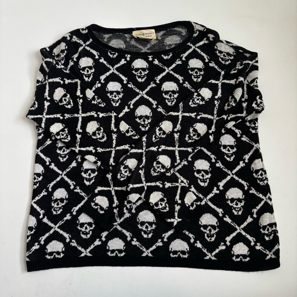 Denim & Supply by Ralph Lauren Knitted Skull And Crossbones Pattern Sweater - Picture 12 of 14